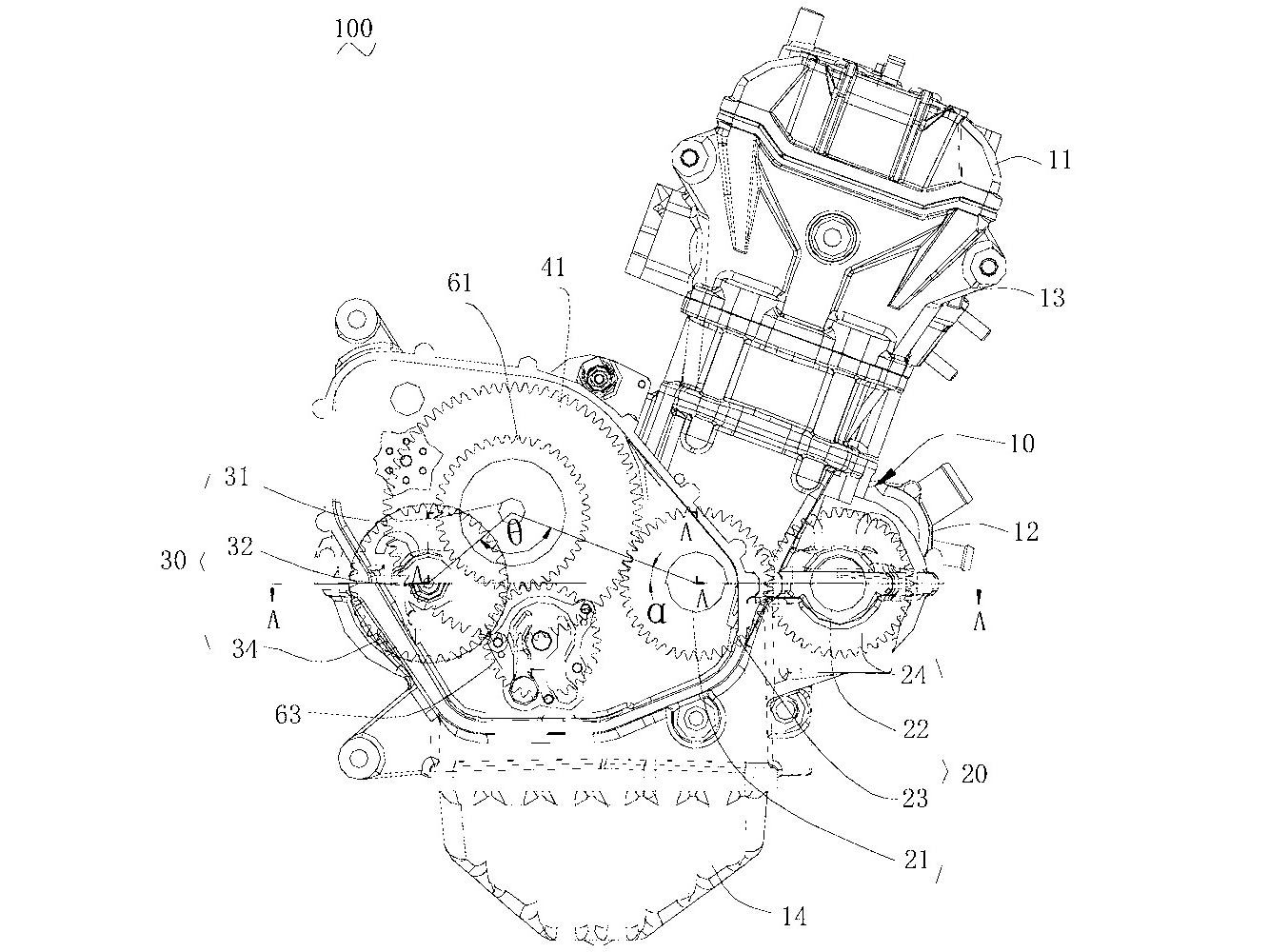 專利圖展示了CFMoto所開發的全新三缸引擎